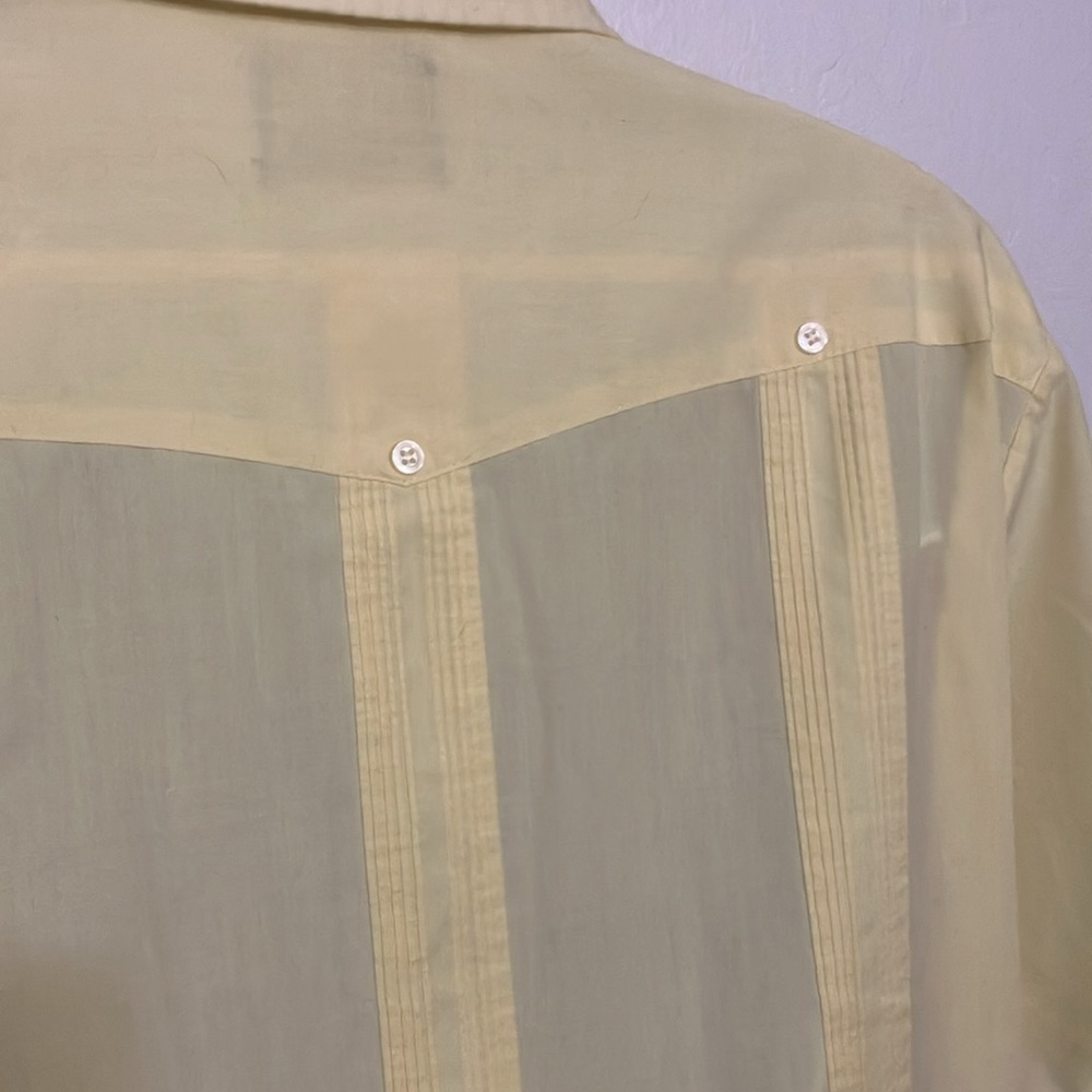 Guayabera by Haband of Paterson yellow mens shirt L - Picture 9 of 10